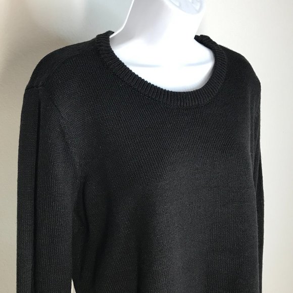 🚦Olivia Sky L/S Sweater w/ Fabric Back | Black/White | Large - Picture 5 of 11